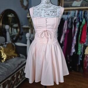 Fashion Nova Barbiecore Blush Pink Lace Dress Small
